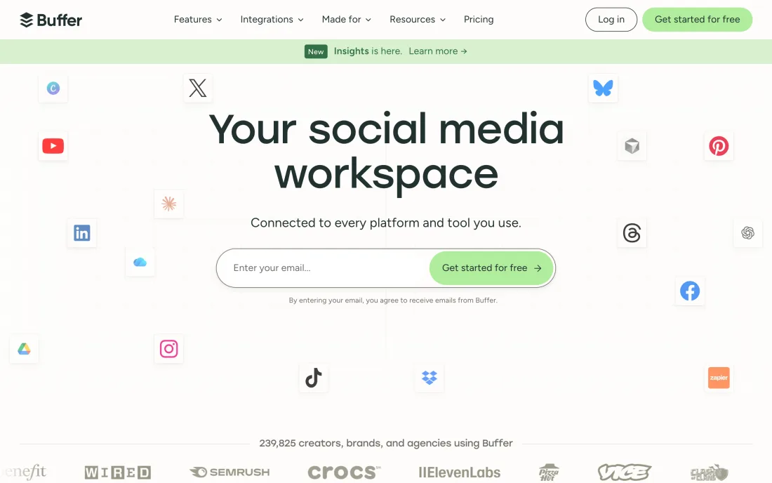 Buffer homepage
